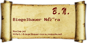 Biegelbauer Nóra névjegykártya