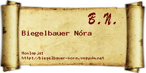 Biegelbauer Nóra névjegykártya